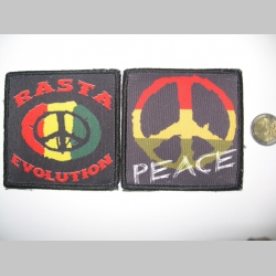 Rasta Peace ofsetová nášivka po krajoch obšívaná  cca. 9x9cm  cena za 1ks!!